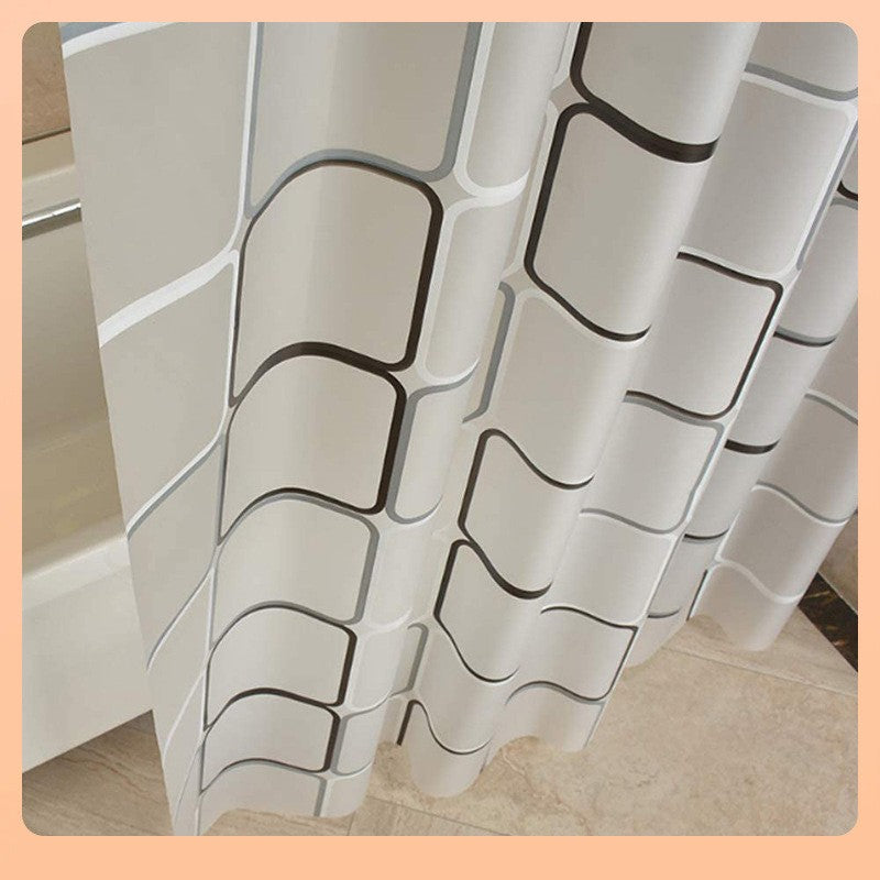 1/2Pcs PEVA Shower Curtain,Waterproof Shower Curtain for Home Bathroom,Modern Geometric Plaid Curtain for Decoration Accessories