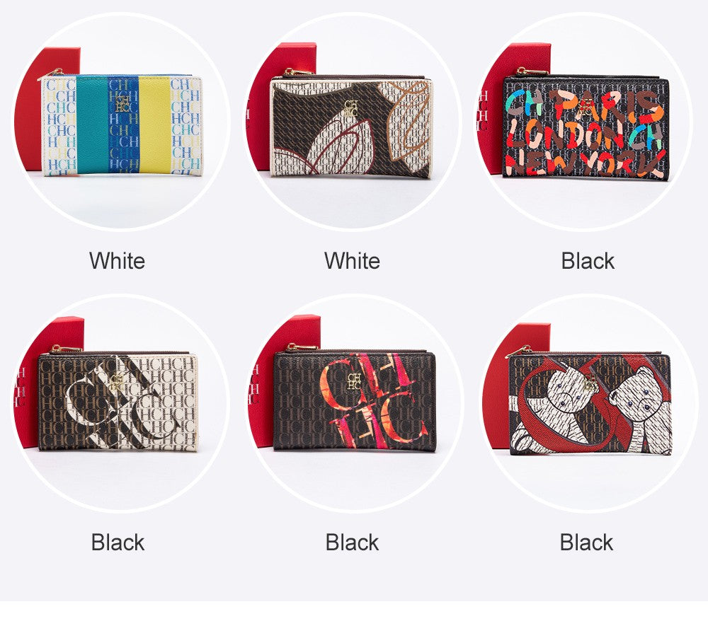 Printed Women's Long Wallet Luxury Brand Retro Classic PVC Material 2025 New Fashionable Simple Card Bag