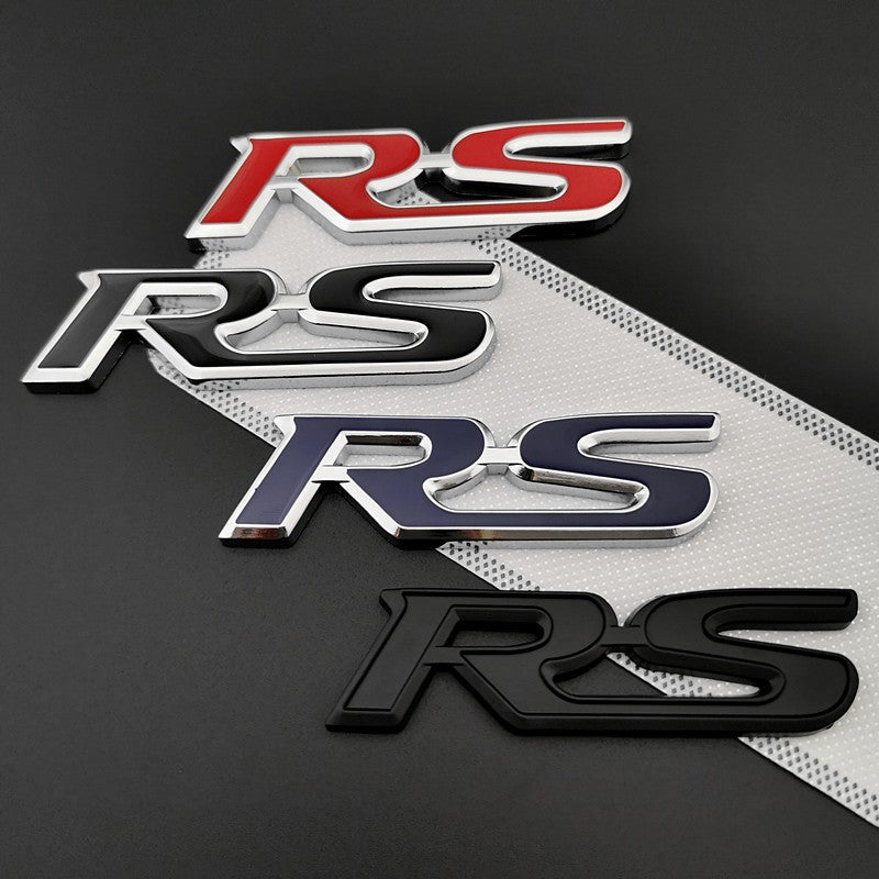 Adesivo 3D RS de Metal, Letras, Logotipo, Grade Dianteira, Porta-Malas Traseiro, Emblema, Crachá, Acessórios para Carros Esportivos RS