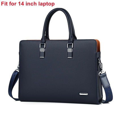 MOTAORA Genuine Leather Laptop Bag Men 14-15.6 Inch Business Briefcase Work Messenger Bag for MacBook HP Dell Acer