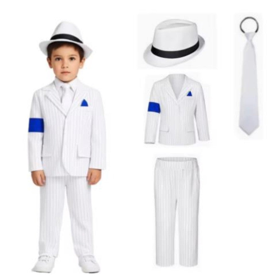 2026 Michael Jackson Costume Cosplay Striped Suit Pants Suit Boys MJ Stage Costume Halloween Performance Suits