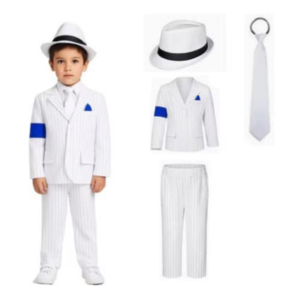 2026 Michael Jackson Costume Cosplay Striped Suit Pants Suit Boys MJ Stage Costume Halloween Performance Suits