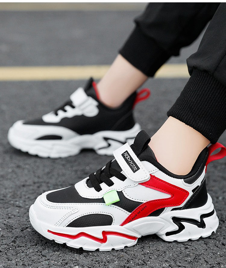 Four Seasons Sport Kids Sneakers Boys Casual Shoes For 5-16Years Children School Walking Non-slip Outdoor Running Shoes Leather