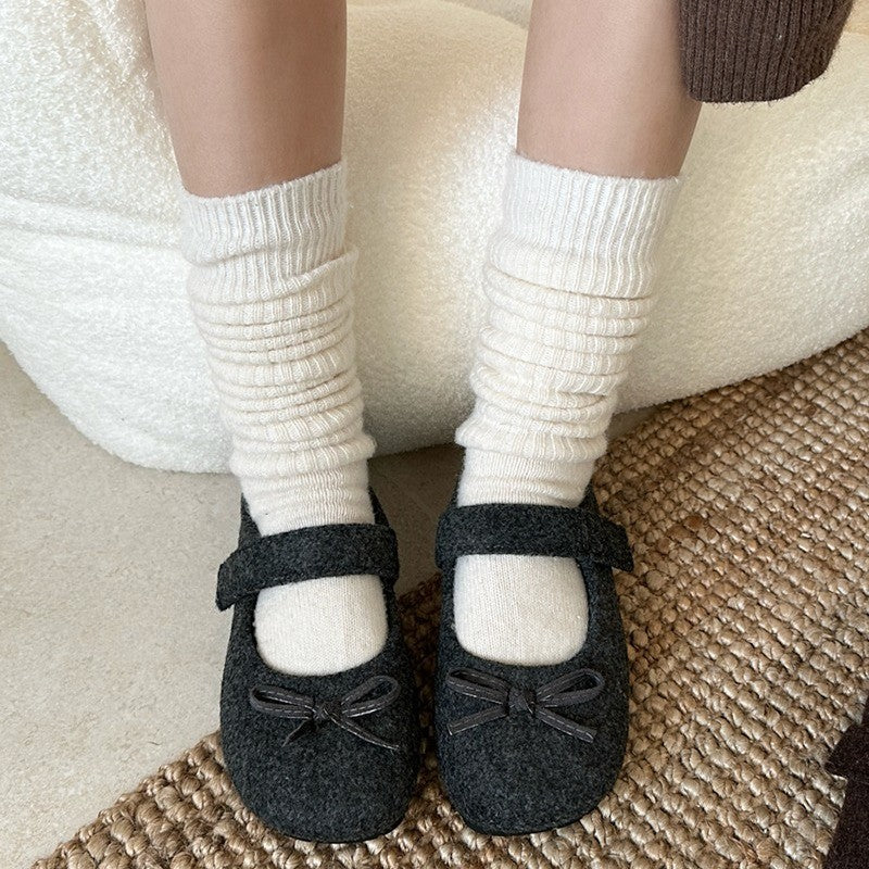 Autumn Woolen Fabric Women Flats Shoes Fashion Shoes Ladies Comfort Outdoor Warm Cotton Fur Shoes
