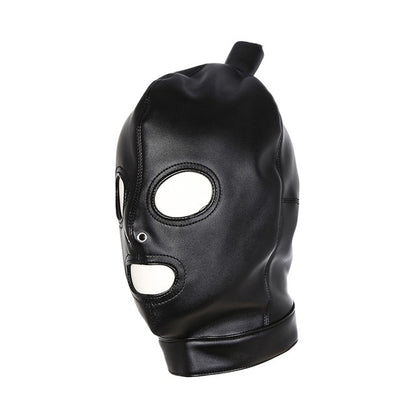 Unisex Latex Hood Mask Sexy Men Women PU Leather Masks Cosplay Flirting Tail Chest Strap Headwear Cosplay Sexy Accessory