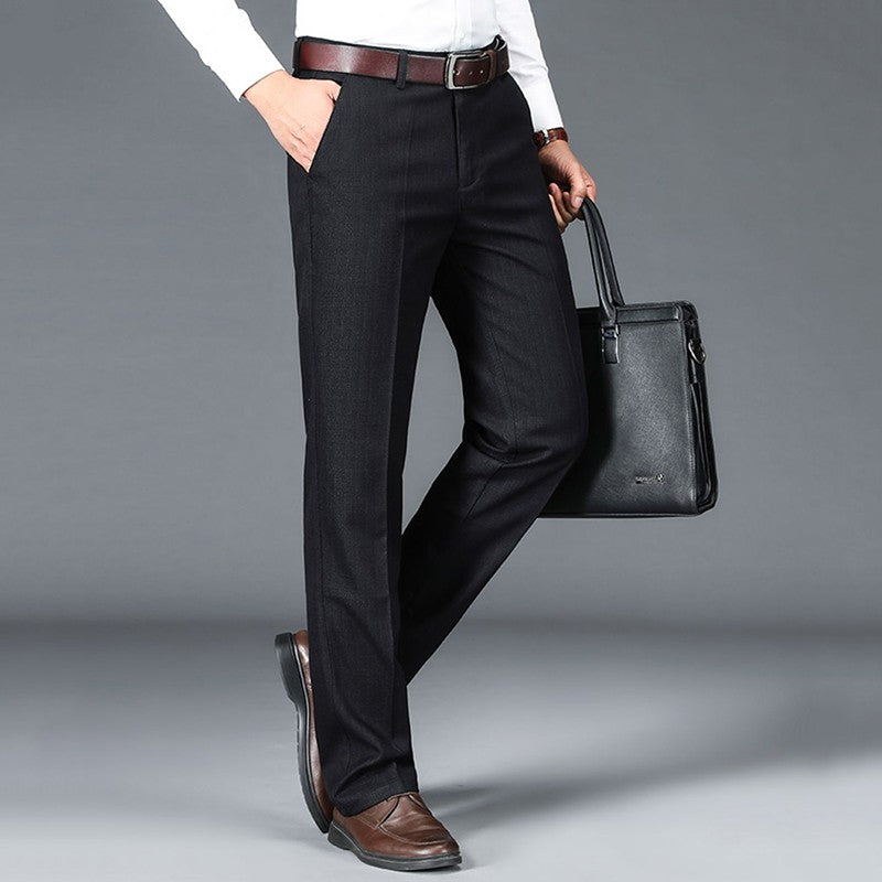 Calça Social Masculina Elegante Negócios Trabalho Super Venda Meia Idade Tamanho Grande 29-40 Calça Masculina de Alta Qualidade Folgada Formal