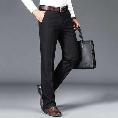 Calça Social Masculina Elegante Negócios Trabalho Super Venda Meia Idade Tamanho Grande 29-40 Calça Masculina de Alta Qualidade Folgada Formal