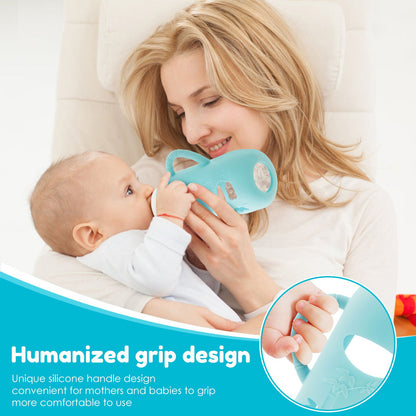 3Pcs Silicone Bottle Sleeves for Dr. Brown's Glass Baby Bottles Food-Grade Silicone Bottle Sleeves Insulated Baby Bottle Cover