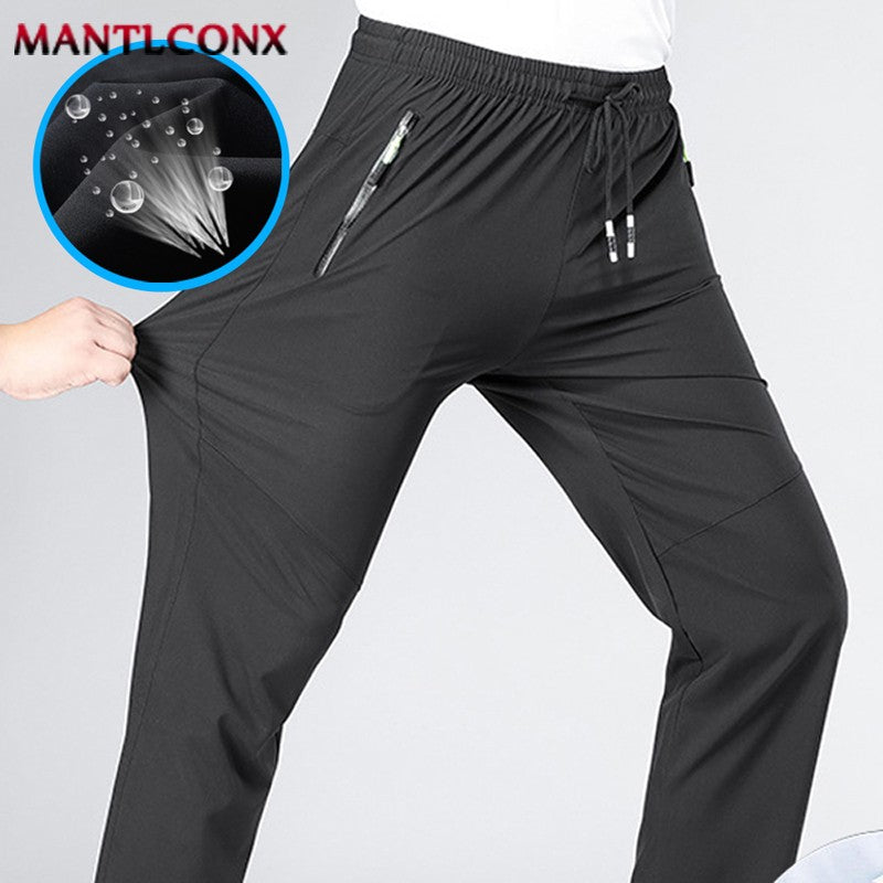 Calças Casuais Masculinas Respiráveis Secagem Rápida Reta Cós Elástico Jogger Moletom Coreano Clássico Esportivo Plus Size 4XL 5XL