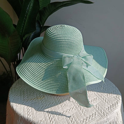 Chapéu de Palha Dobrável de Praia Proteção UV Chapéu de Sol Aba Larga para Viagem ao Ar Livre Férias Chapéu de Praia Dobrável chapéu de sol para mulher