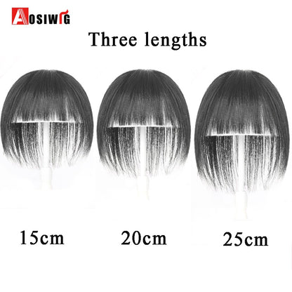 Perucas de cabelo encaracolado sintético AOSI castanho preto, substituição de extensões de cabelo tipo topete, apliques femininos com franja