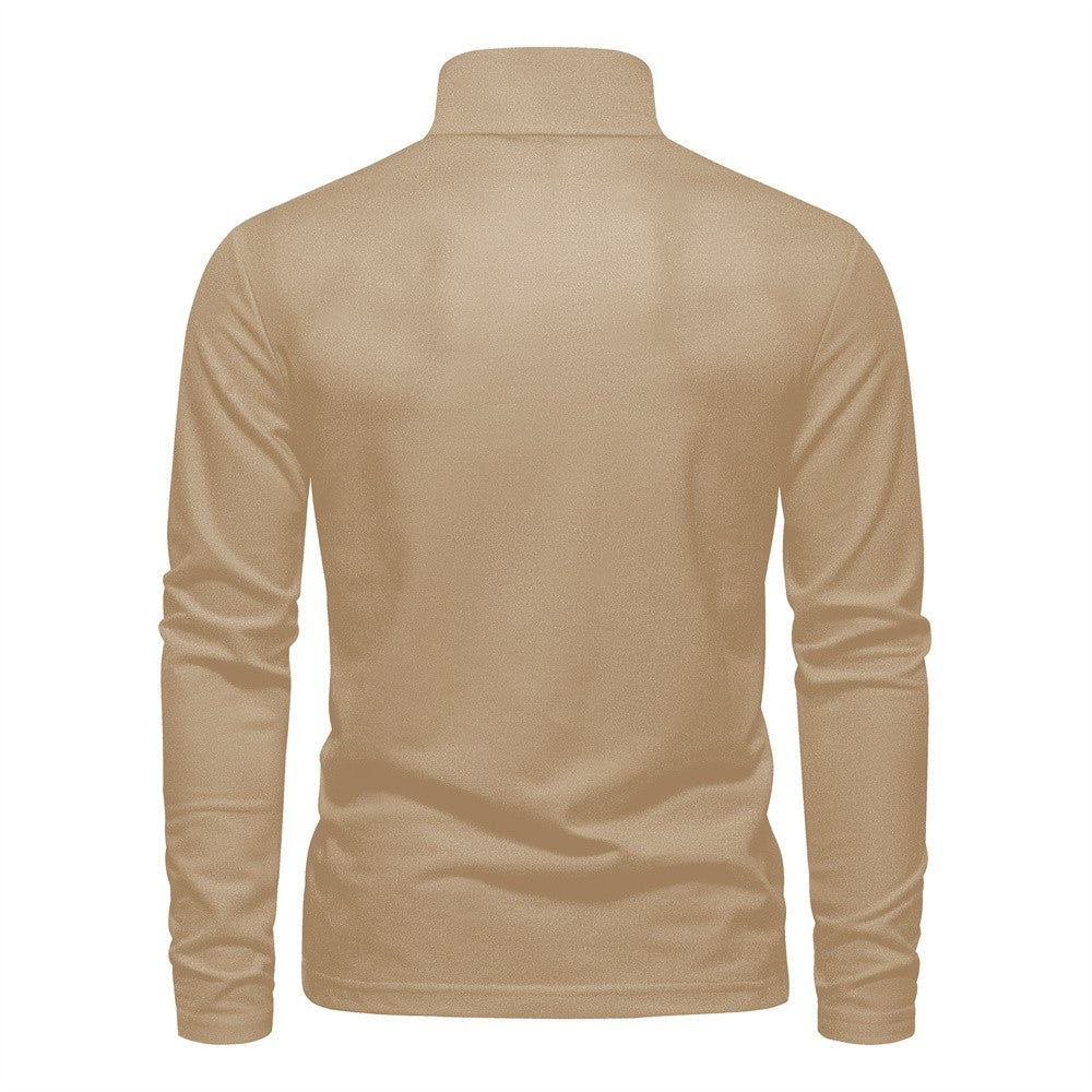 AIOPESON 2023 New Men's Deer Embroidery Polo Shirts Solid Color Long Sleeve Social Business Male
