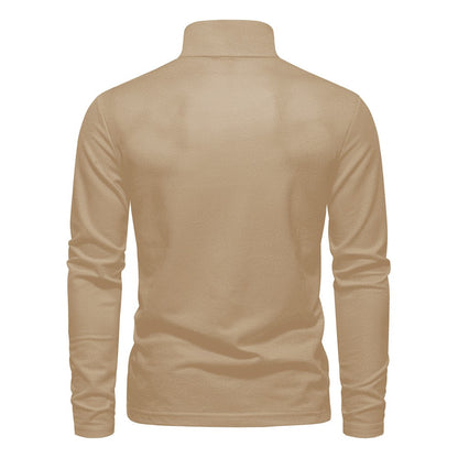 AIOPESON 2023 New Men's Deer Embroidery Polo Shirts Solid Color Long Sleeve Social Business Male