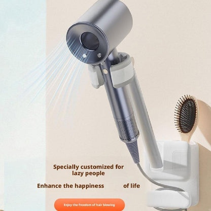 Suporte de Secador de Cabelo Ajustável em Ângulo, Sem Furo, Fixado na Parede, Suporte para Secador de Cabelo para Banheiro, Prateleira de Armazenamento para Mãos Livres