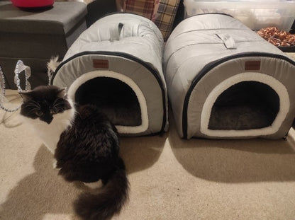 Cama de Cachorro de Inverno Autorrequecível Casa de Filhotes Aconchegante Tenda de Dormir para Gatos Caverna para Gatos Camas Ninho de Gatinhos Interno Cabana de Canil para Cães Gatos Pequenos e Médios