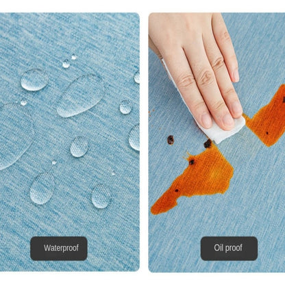 Large Round Tablecloth Solid Color Cotton Linen Waterproof Table Cloth Oil-Proof Table Cover for Kitchen Garden Restaurant