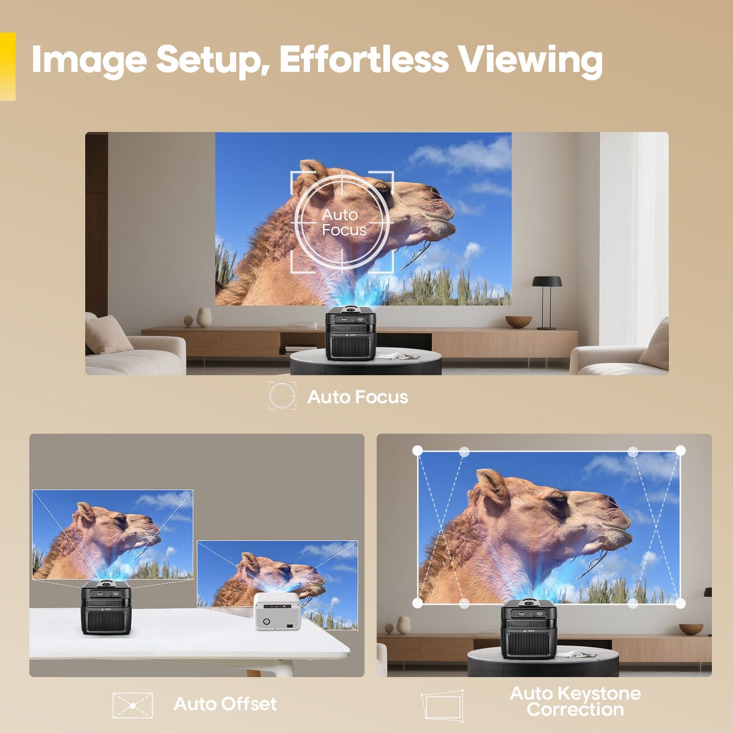 Magcubic Auto Focus HY450C Ultra Short Throw Projector With Auto Offset 1080P 8K HD 900 ANSI WiFi6 BT5.4 Allwinner H716 Voice