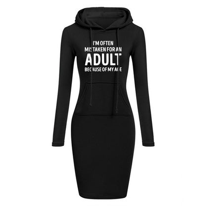 I'm Often Mistaken For An Adult BECAUSE OF MY AGE Hot Sale Women's Dresses Casual Autumn and Winter Everyday Comfortable Dresses