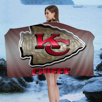 K-Kansas City C-Chiefs Big Microfiber Beach Towels Quick Dry Towel Sand Beach Towels Pool Towel for Travel Swim Pool Yoga