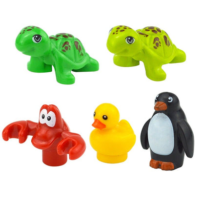 Creative DIY Model cute little Animal MOC Brick Building Blocks Pet Zoo Dog Duck Tortoise Penguin Cat Pig Bird Rabbit Toys