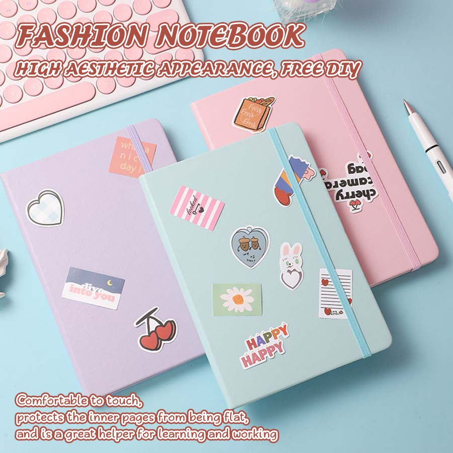 Popular A5 bound notebook, 200 pages, school supplies, agenda, suitable for offices, universities, couples, is the best gift