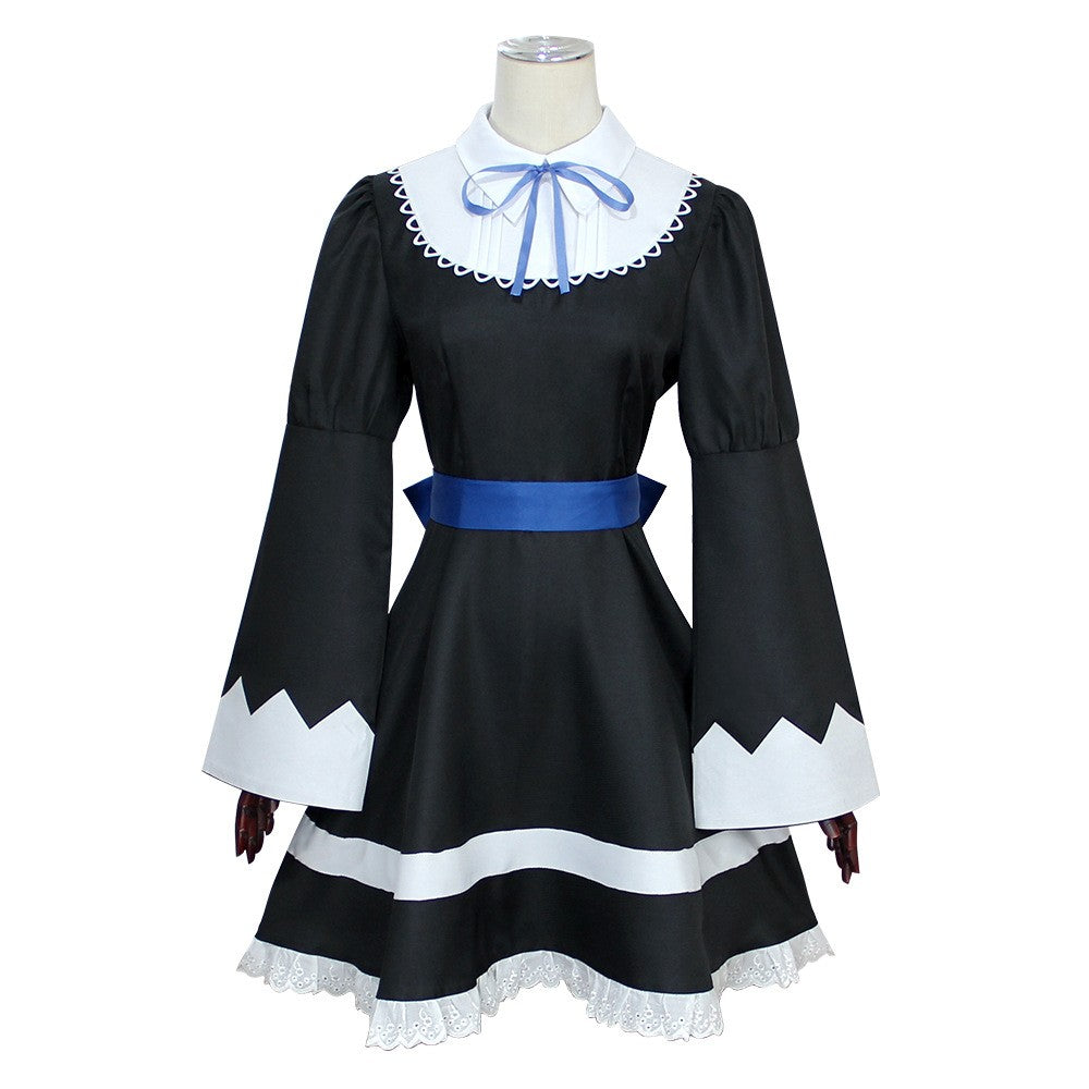 Anime Panty & Stocking with Garterbelt Younger Sister Anarchy Stocking Cosplay Costume Gothic Maid Lolita Dress Wig Long Socks