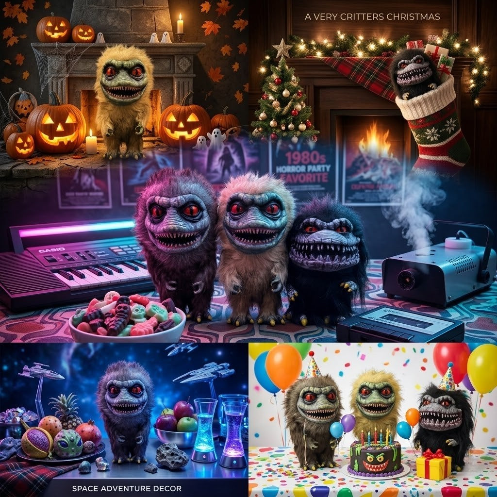 Critters Monster Doll Figurine Realistic Movie Alien Little Monster Doll Collectible Props Gift For Fans Kids Halloween Decor