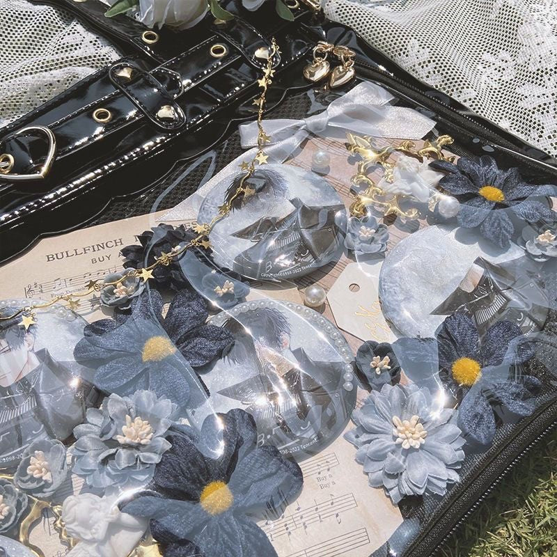 New Original Spicy Girl Cool Ita Bag Large Capacity Transparent Pain Layer Crossbody Bag Love Chain Ulzzang Shoulder Bag Handbag