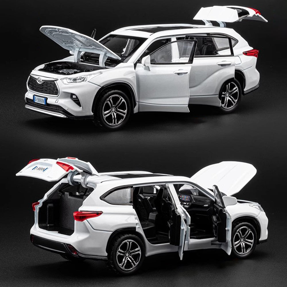 1:32 Scale Highlander GR86 Sports Car Model Toy Metal Diecast Pull Back Veículo em Miniatura Som Luz Modelos Coleção Presente Menino