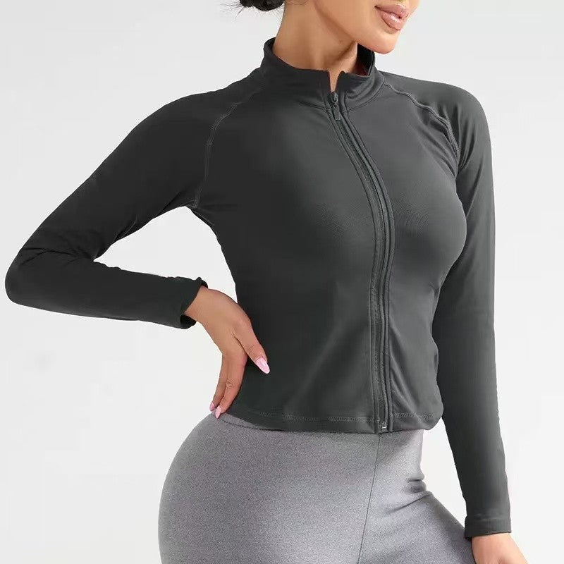 Oner Active Women's Comprehensive Training Jacket Yoga Jacket Gym Jacket Long Sleeve Zipper Tight Plastic Waistband Daily Jacket