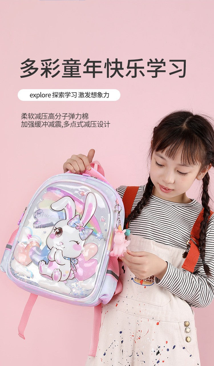 Mochila escolar de unicórnio para estudantes do ensino fundamental, mochila fofa e leve para crianças do 1º ao 5º ano, mochila de grande capacidade
