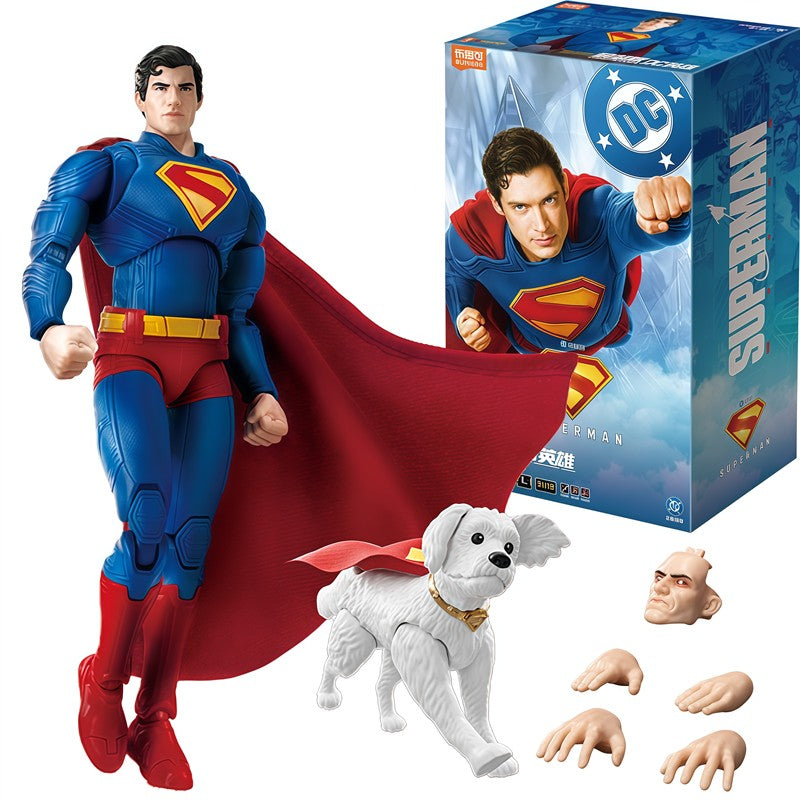 Original BLOKEES Justice League DC Superman Bonecos de Ação Modelos de PVC Articulações Móveis Enfeite de Mesa Brinquedos de Montar Presentes de Aniversário