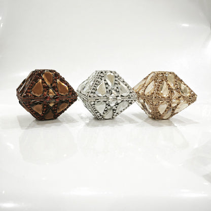 XIYUAN Luxury Glitter Metal Box Women Handbag Crystal Clutch Purse Wedding Party Bling Shiny Small Bags Rhinestones Evening Bag