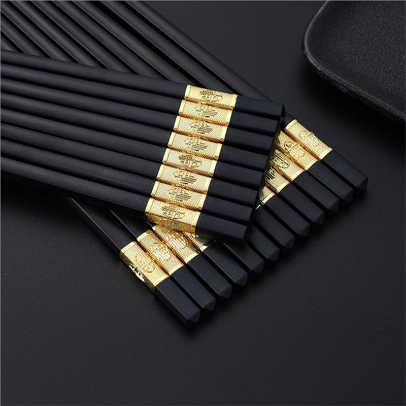 1 Pair Chinese style chopsticks tableware food stick alloy Catering utensils sushi sticks Non-slip Household Kitchen Utensils