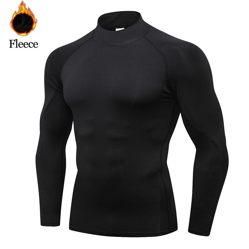 Winter Man Compression Shirt Cycling Clothing Warmth Shirt Warm Bottoming Shirt Men Compression T-Shirt Gym Sportswear