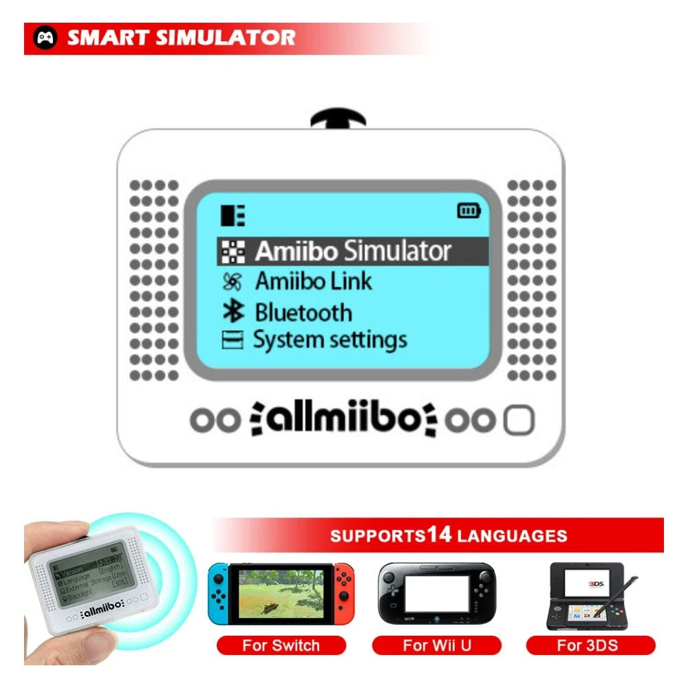 Para Allmiibo Chargeable Intelligent Simulator Emulator Bluetooth-Compatível Gravador Universal para Acessórios de Jogos Switch/Wiiu