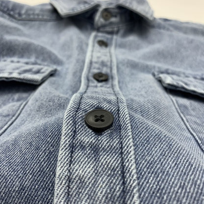 Heavy cargo denim shirt men May Khaki autumn do old retro loose casual plus size shirt coat