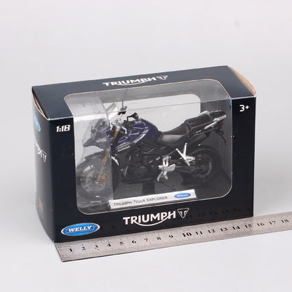 1/18 Escala Welly Triumph Tiger Explorer 800 Sprint RS Bonneville Daytona Trophy Thruxton 1200 Moto Diecast Modelo Brinquedo