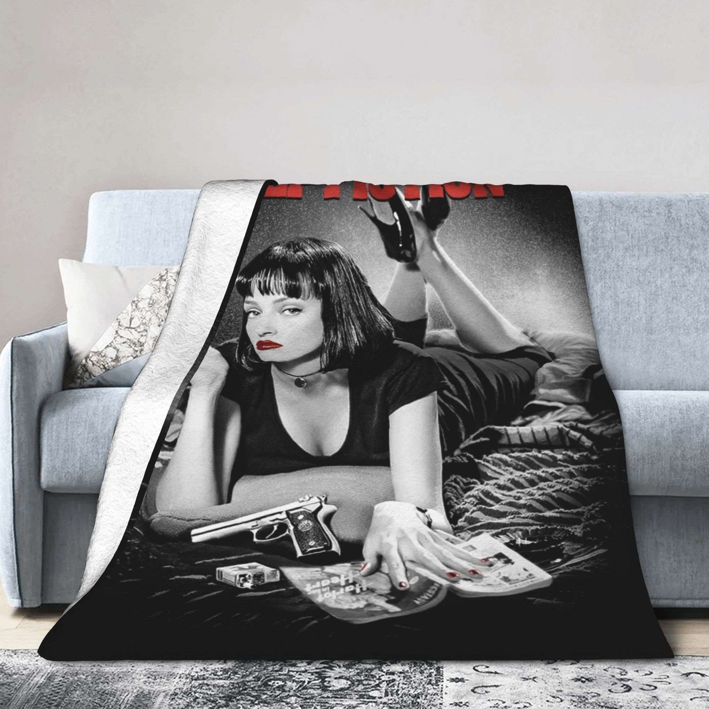 Pulp Fiction Filme Clássico Manta de Flanela Inverno Quente Macia para Estudantes Quarto Aconchegante Colcha de Sofá-Cama