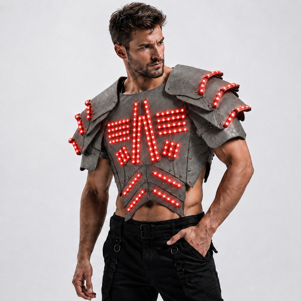 Cyber LED Glow Armor Cape – Illuminated Cosplay & Club Wear