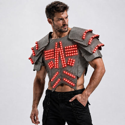 Cyber LED Glow Armor Cape – Illuminated Cosplay & Club Wear