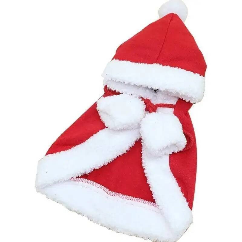 Fantasia de Natal para Gato Papai Noel Cosplay Engraçado Transforma Gato Cachorro de Estimação Capa de Natal Roupa de Inverno para Vestir Cachecol Vermelho Manto Adereços Decoração
