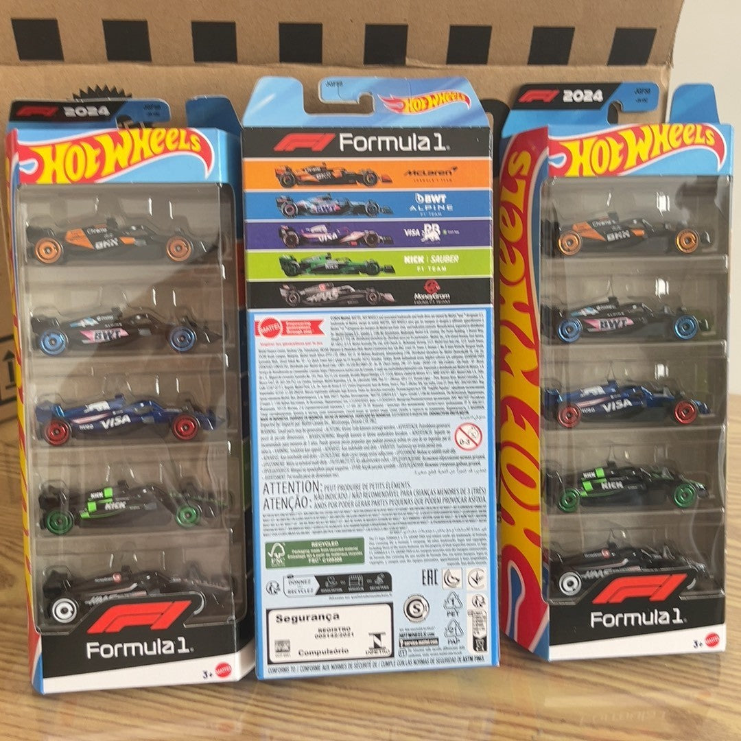 Hot Wheels X Formula 1 1/64 Collectible Car Toys 5 Packs Haas F1 Team Kick Sauber F1 Team Moneygram Theme Vehicle Gifts For Fans