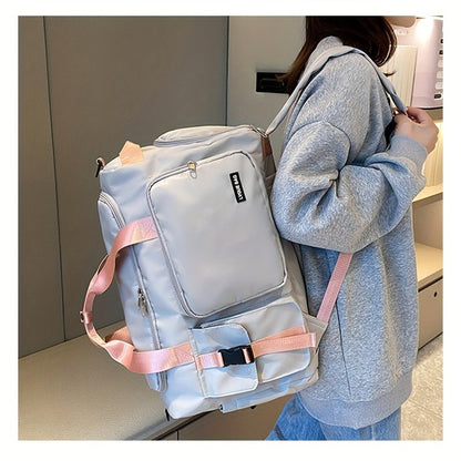 Multifunctional Women's Travel and Fitness Bag - Stylish Pink, Large Capacity, Separate Footwear Compartment