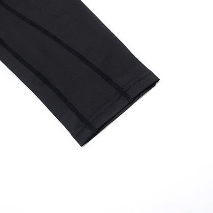 2024 Men's Sports Fitness Bodybuilding Gym Sweat Running Shirts Leggings Suits Black Thermal Underwear Top Long Sportswear Sets