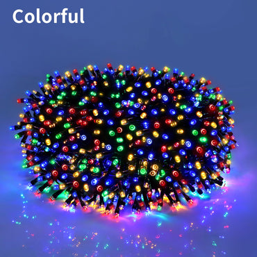 100M 1000 LEDs Fast Charge Solar Led Fairy Light Led Waterproof Outdoor String Lights Christmas Garland For Garden Party Decor