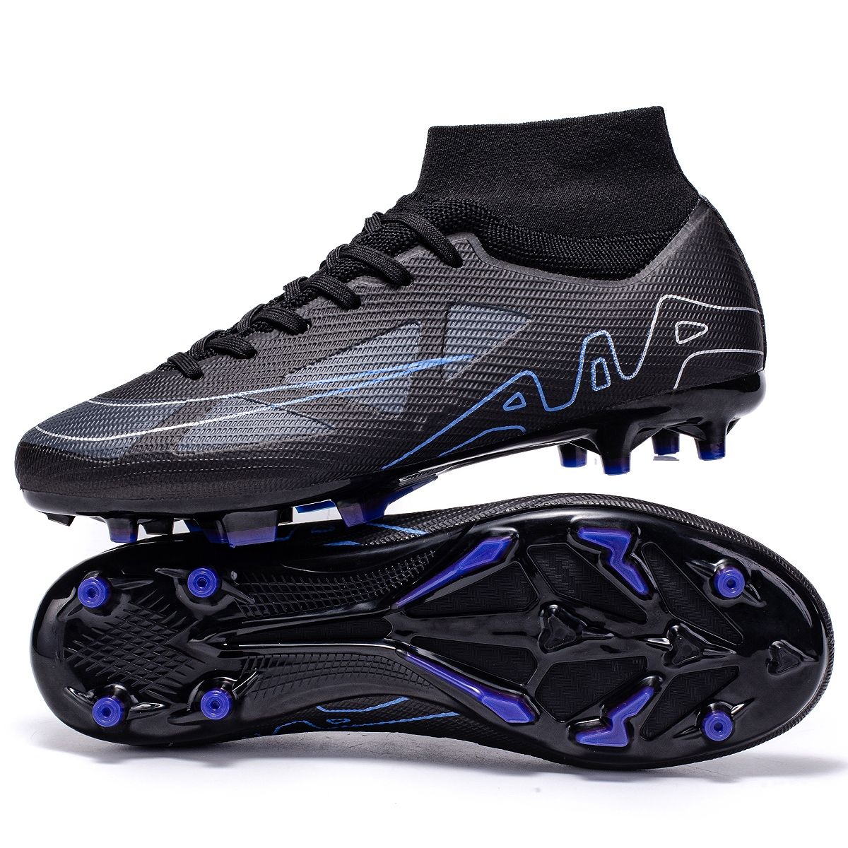 New Men High-top Football Boots Grass Cleats Non-Slip Soccer Shoes Futsal Sneakers High-quality Match Indoor Hot-selling Outdoor