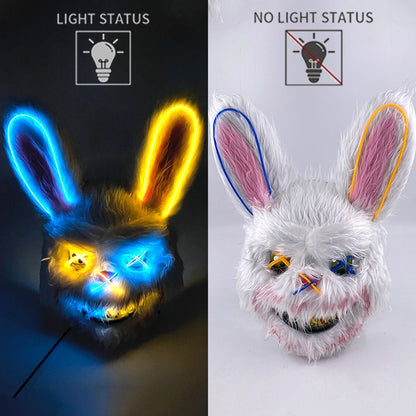 Hot Bloody Rabbit Bear Luminous LED Mask Halloween Horror Bunny Mask Carnival Party Props Cosplay Dress Up Headgear