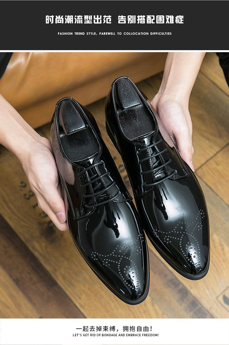 High Quality Green Men Oxfords Shoes Pointed Formal Shoes Man Patent Leather Shoes Lace-Up Business Dress Shoes Men Big size 48