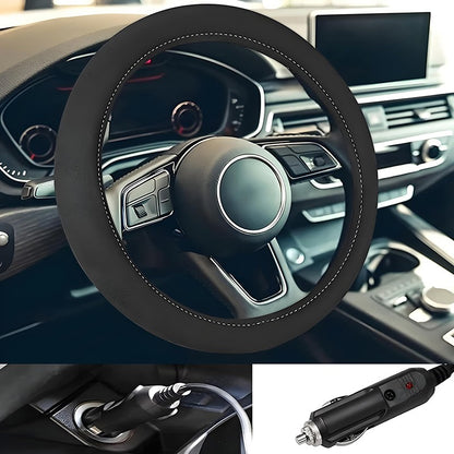 Hot 12V Heated Steering Wheel Cover Warm In Winter Universal Fit Steering Wheel Protector Outer For Cars Trucks Car Accessories